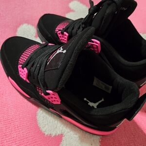 Black and Pink Jordan 4s Thunder Brand New